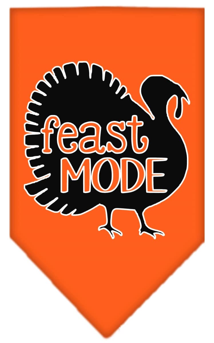 Mirage Pet Product Feast Mode Screen Print Bandana Orange Small