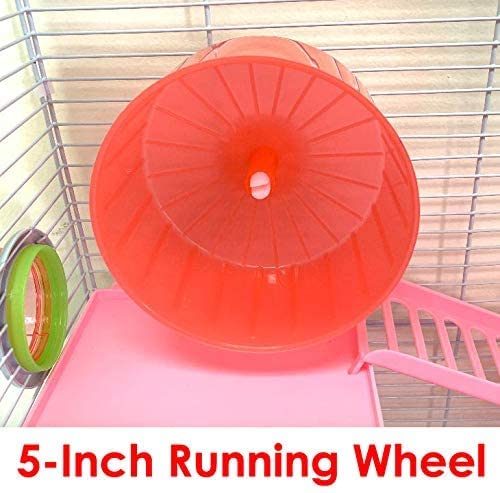 Pink Large Multi-Floors Hamster Mansion Mouse Habitat Gerbil Home Rat House Small Animal Critter Home Cage With Hide House Exerc