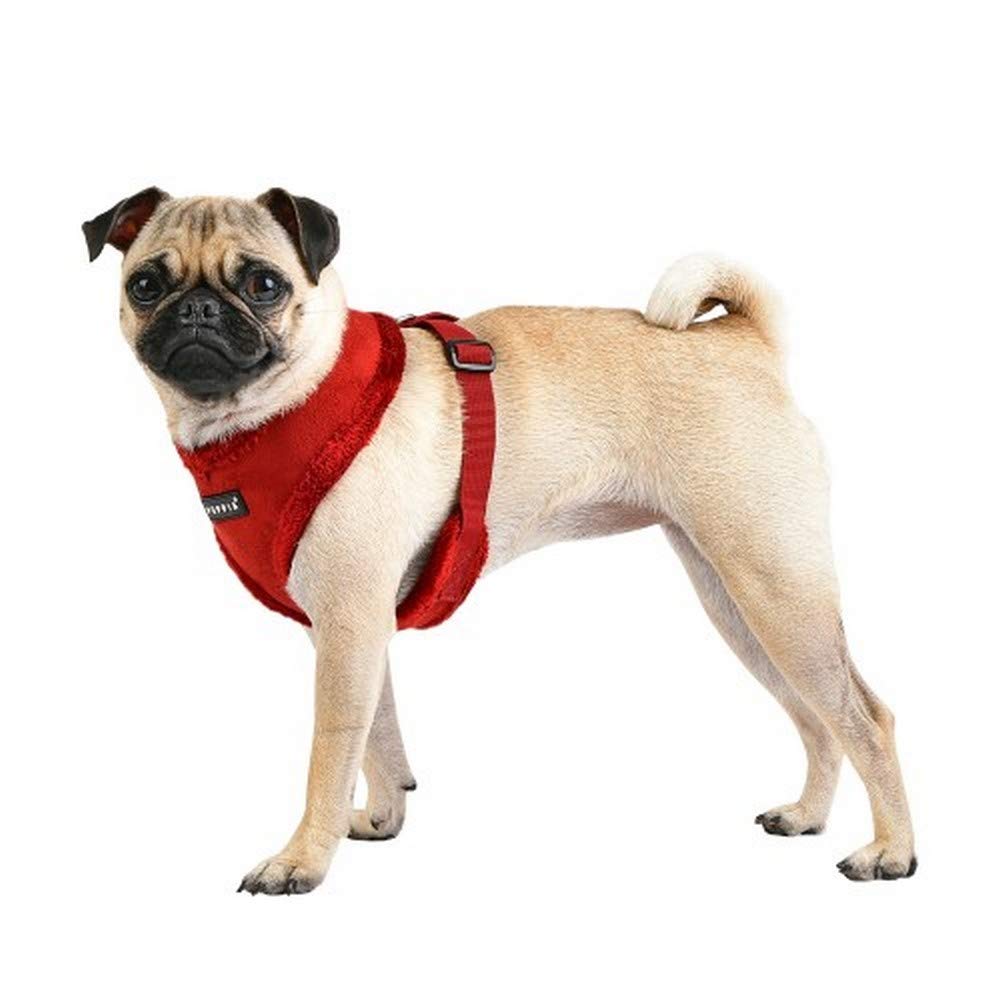 Puppia Terry Dog Harness Over-The-Head Winter Suede Warm No Choke No Pull Training Walking For Small And Medium Dog, Grey, Large