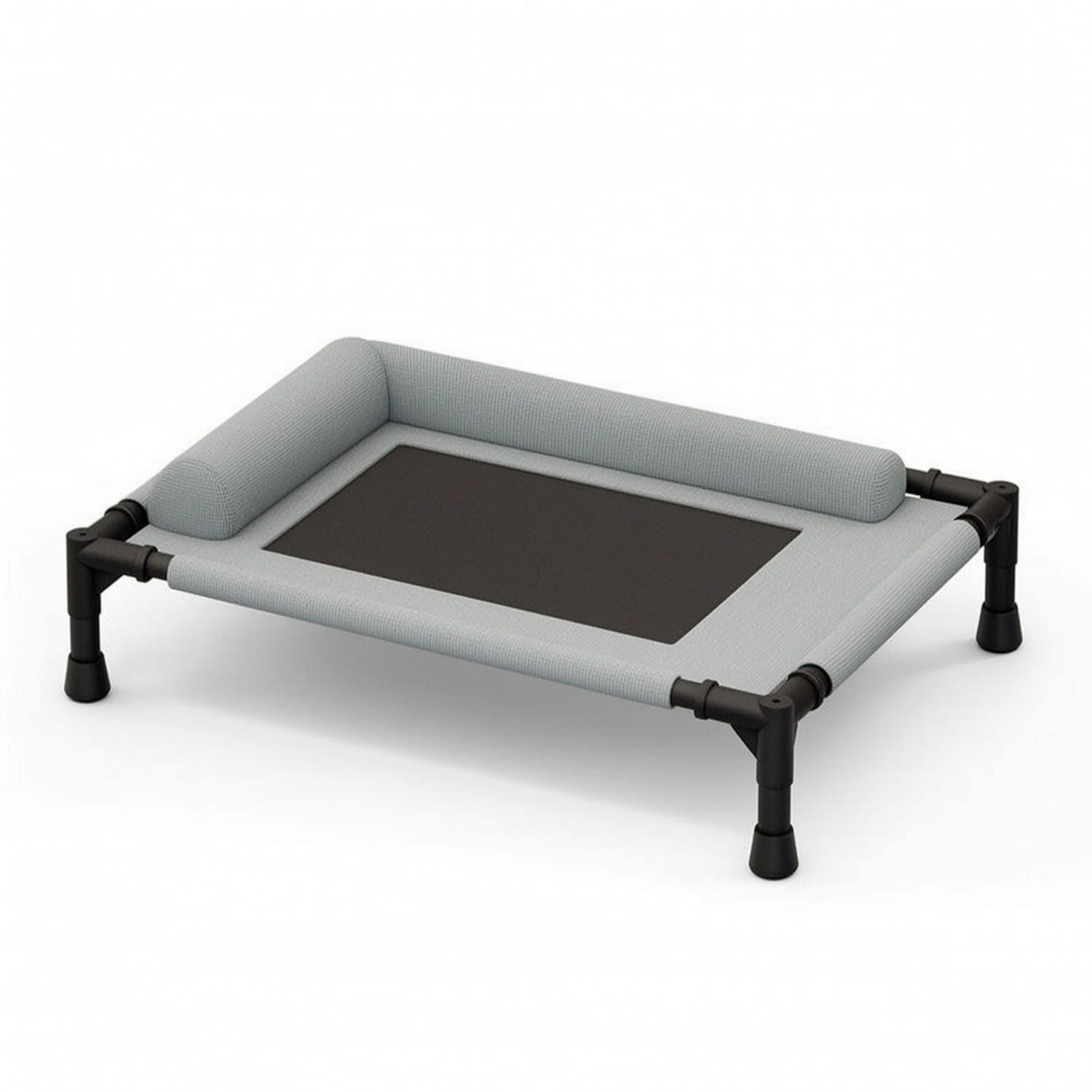 Breathable Elevated Dog Bed Washable Dog Bed with Bolsters Removable Raised Pet Cot for Medium Dogs, Indoor, Gray, M