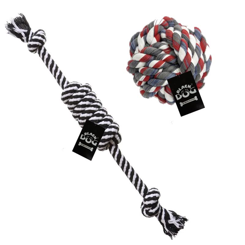 Blackdog Rope Toys For Dogs Attractive Cotton Poly Chew Dog Toys And Puppies Toys For Fetching Teething Suitable For Adult, Smal