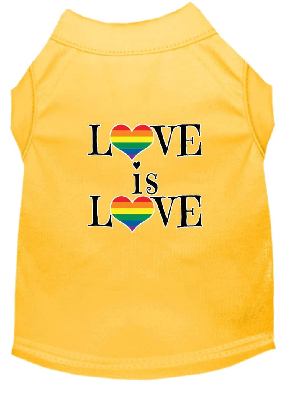 Pet Dog & Cat Shirt Screen Printed, "Love Is Love" Light Pink XS (0-3 lbs.)