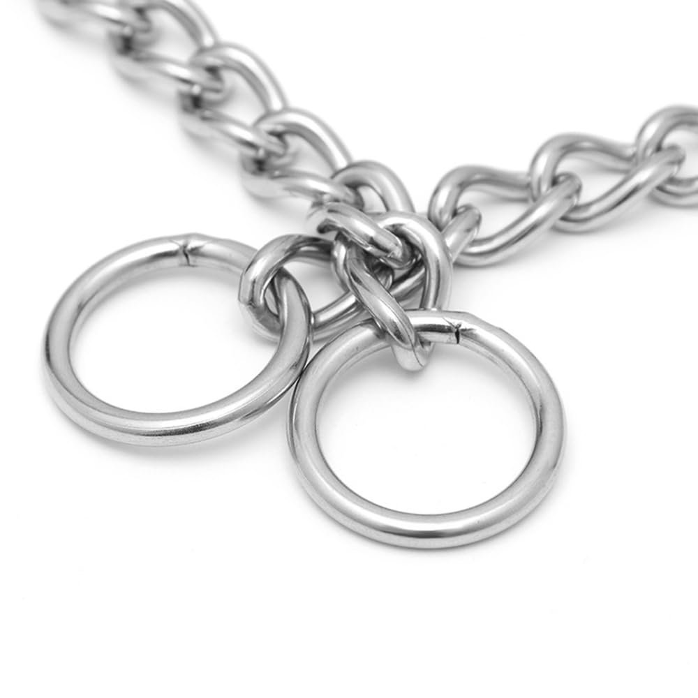Silver Chain Choke Collar For Dogs, Stainless Steel Slip P Link Training Dog Choker Martingale Collars Puppy Chains For Xxs Xs S
