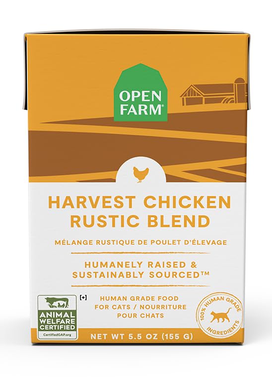 Open Farm Harvest Chicken Rustic Blend Wet Cat Food, Complete Meal or Food Topper with Responsibly Sourced Meat and Superfoods W