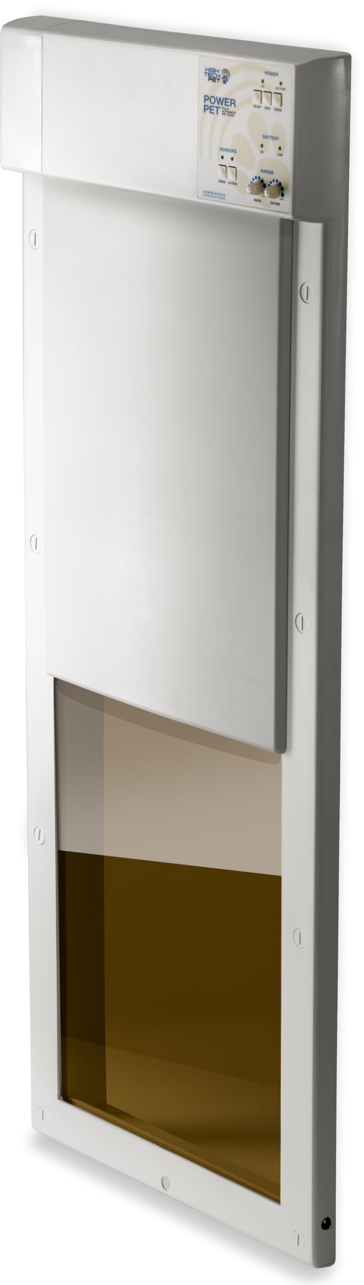 High Tech Pet Power Pet Large Electronic Pet Door PX-2 - White & Brown, Plastic, Ideal for Large Pets