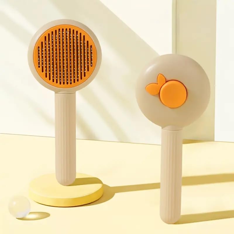 Dog Trust Cat Brush For Shedding, Pet Grooming Self Cleaning Slicker Brush For Cats & Dogs, Cat Deshedding Brush Easily Removes 