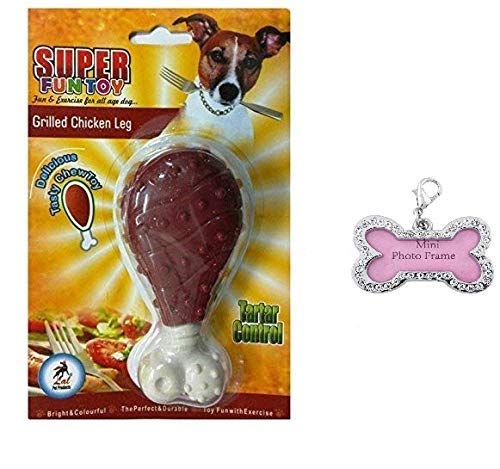 Psk Super Fun Nylon Chicken Leg Chew Dog Toy With Name Collar