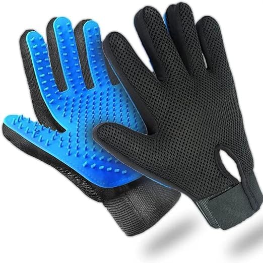 Pet Hair Remover Gloves Pet Grooming Gloves Dog Bathing Scrubber Gloves Two Sided Dog Hair Remover Brush Comb And Cat Brush Mitt