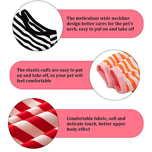 Geyoga 6 Pieces Dog Striped T-Shirt Dog Shirt Breathable Pet Apparel Colorful Puppy Sweatshirt Dog Clothes For Small To Medium Dogs Puppy (Xl)