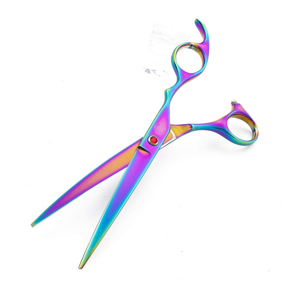 Moontay Professional 7.0' Dog Grooming Scissors Set, 4-Pieces Straight, Upward Curved, Downward Curved, Thinning/Blending Shears For Dog, Cat And Pets, Jp Stainless Steel, Multicolour