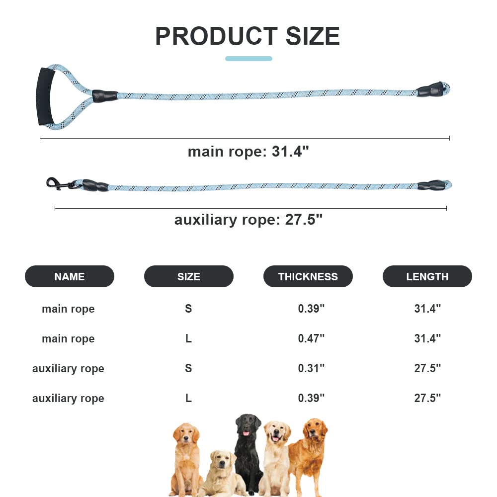 Heavy Duty 3 Dog Leash - No Tangle, Multiple Dog Leash With Detachable 360 Swivel, Soft Padded Handle, Reflective For Walking &