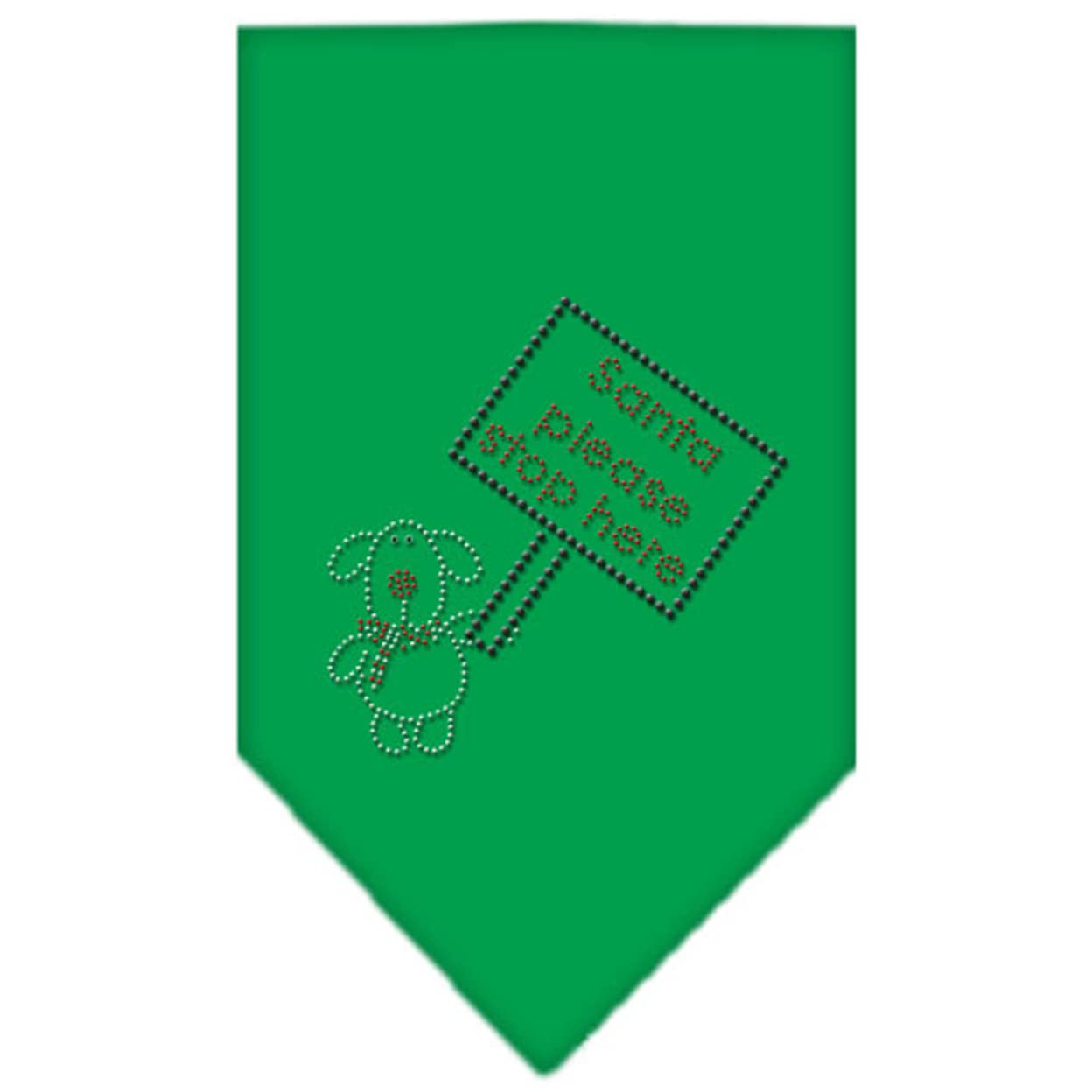 Mirage Pet Products Santa Please Stop Here Rhinestone Bandana, Small, Emerald Green