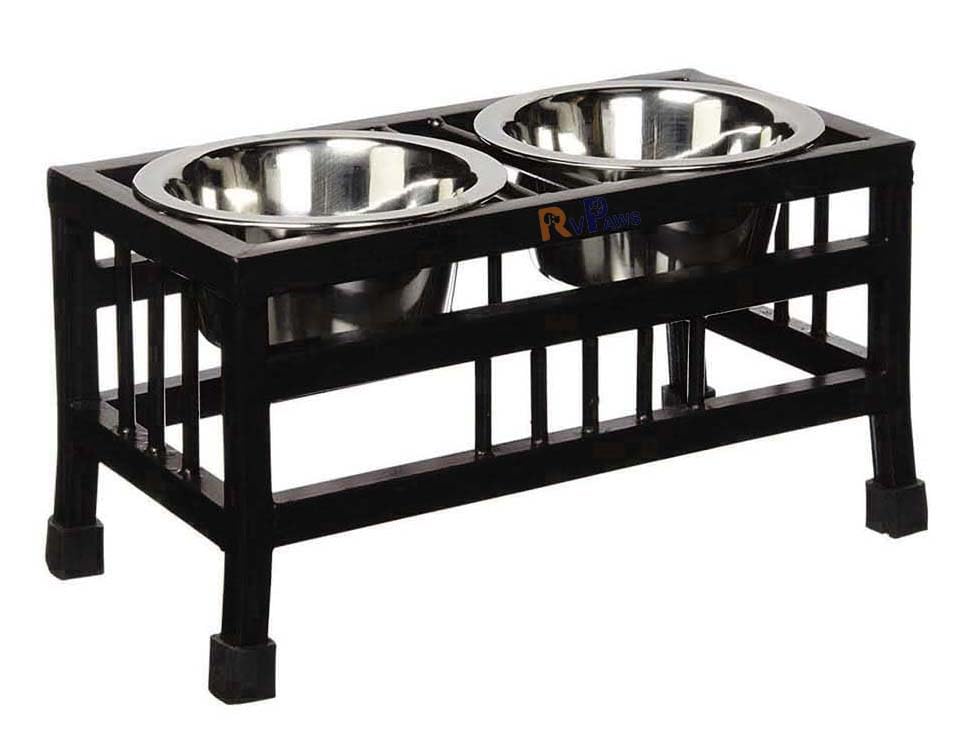 Woofy Pups&Pets Pets Double Elevated Feeding And Watering Stand Bowls | Stainless Steel Bowl NonSlip Iron Stand | Feeder Stainl
