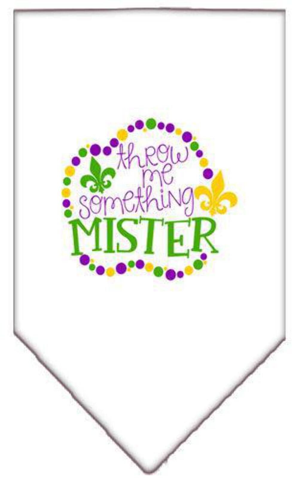 Mirage Pet Product Throw me Something Screen Print Mardi Gras Bandana Lime Green Small
