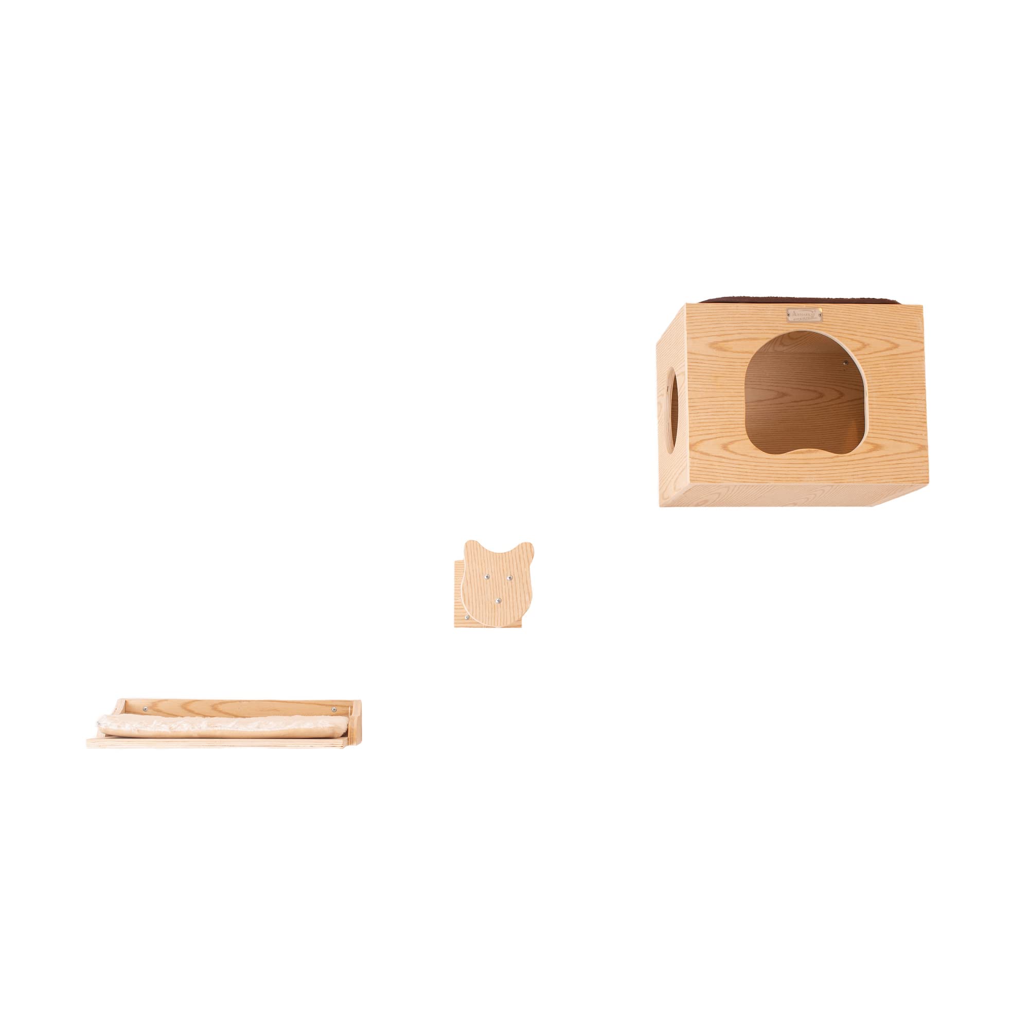 Armarkat Cat Wall Scratch Series: Tree W1907A With Condo, Perch, And Stepup, Natural Beige Medium