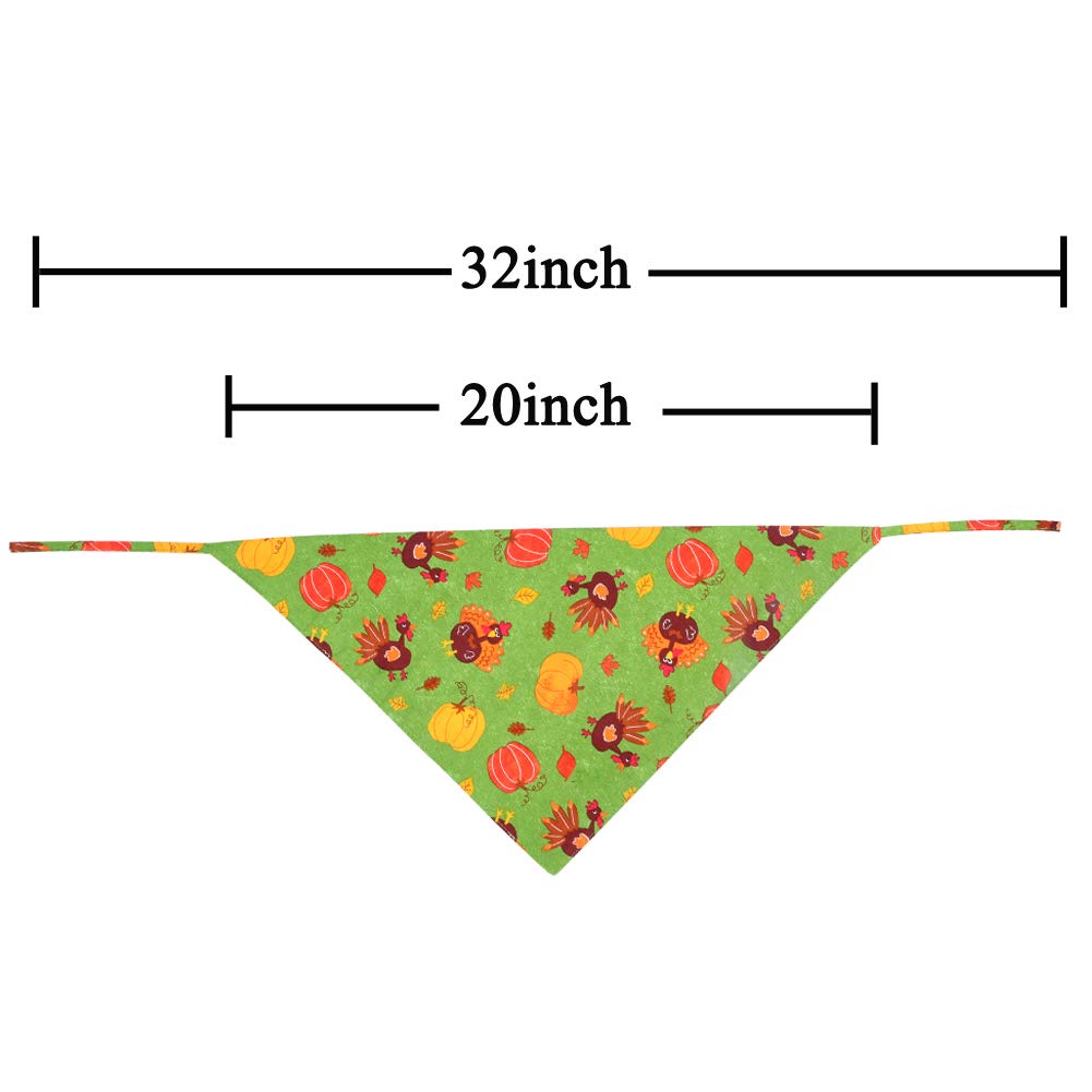 Kzhareen 2 Pack Thanksgiving Dog Bandana Reversible Triangle Bibs Scarf Accessories For Dogs Cats Pets Animals
