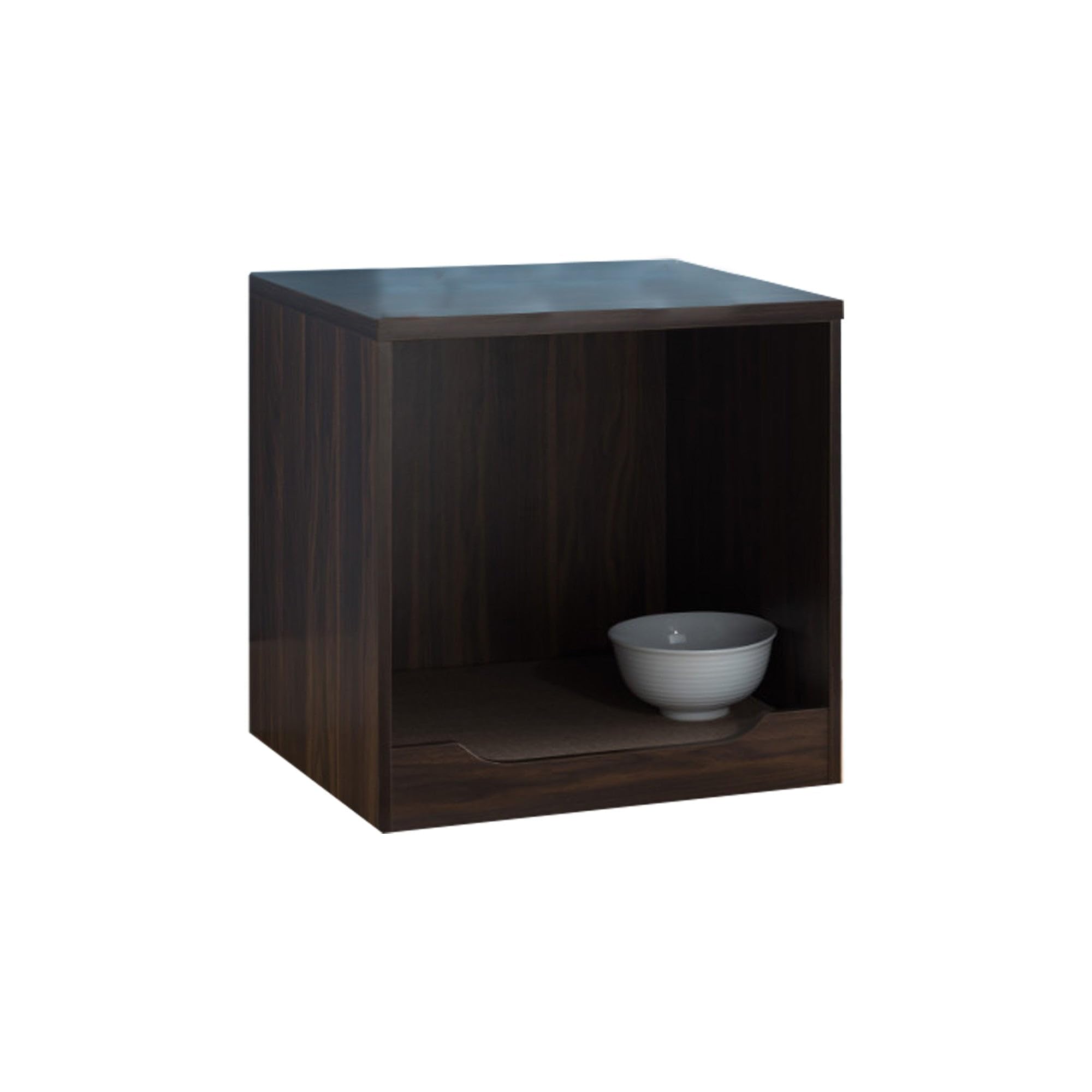 Benzara Bm179743 Wooden Pet End Table, Dark Walnut Brown
