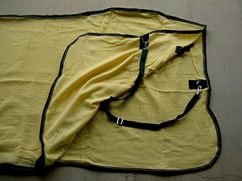 70 Horse Cotton Sheet Blanket Rug Summer Spring Yellow Green 5319