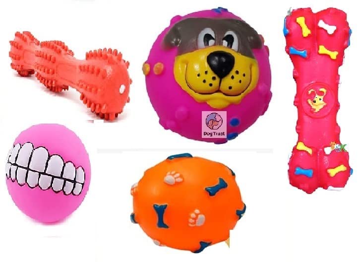 Pet Guard Chew Toys Teeth Ball for Dogs, Squeaker, Nontoxic for Puppy Small Medium or Large Chew Toy, Squeak Squeaky Pet Ball Cu