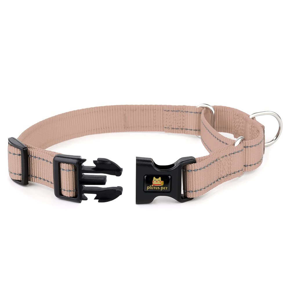 Plutus Pet Reflective Martingale Collar With Buckle - Durable And Adjustable Training Collar For No Pulling, Dog Choker Collar F