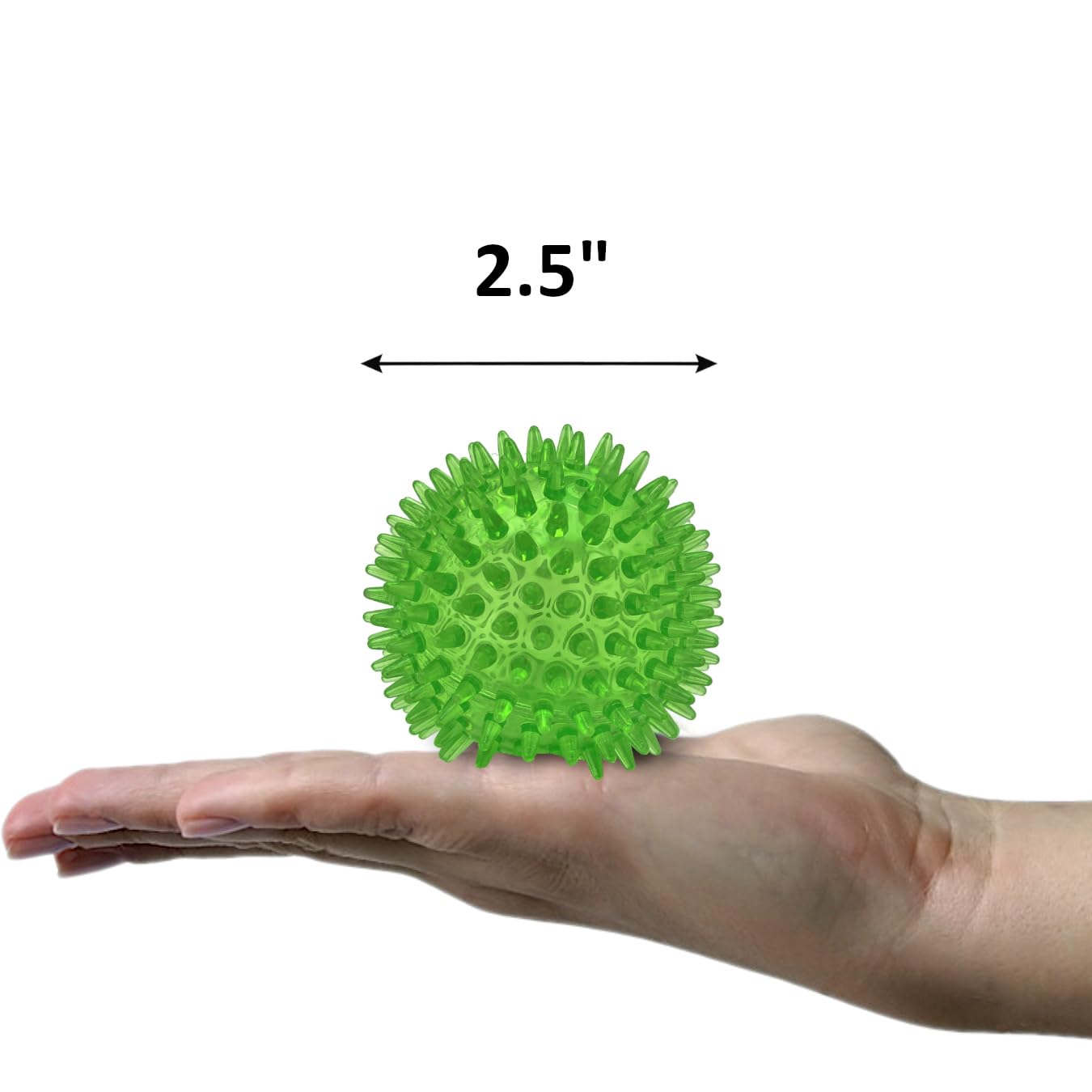 Cutie'S Petbox Squeaky Rubber Spike Toy Ball For Small Dogs (2.5 Inch, Green)