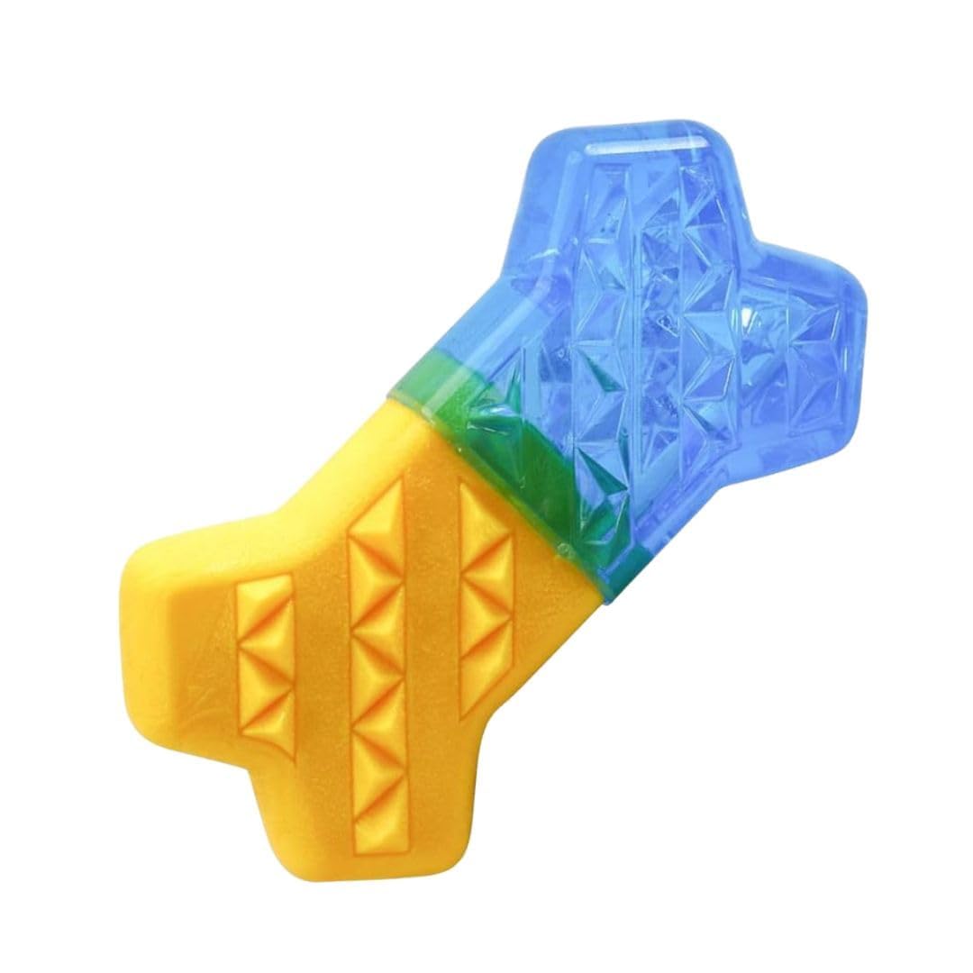 Pet Fun Frozen Cooling Dog Chew Toy Bone  Squeaky Freezable WaterFill Summer Toy, BiteResistant Tpr Rubber Molar Toy For Teet