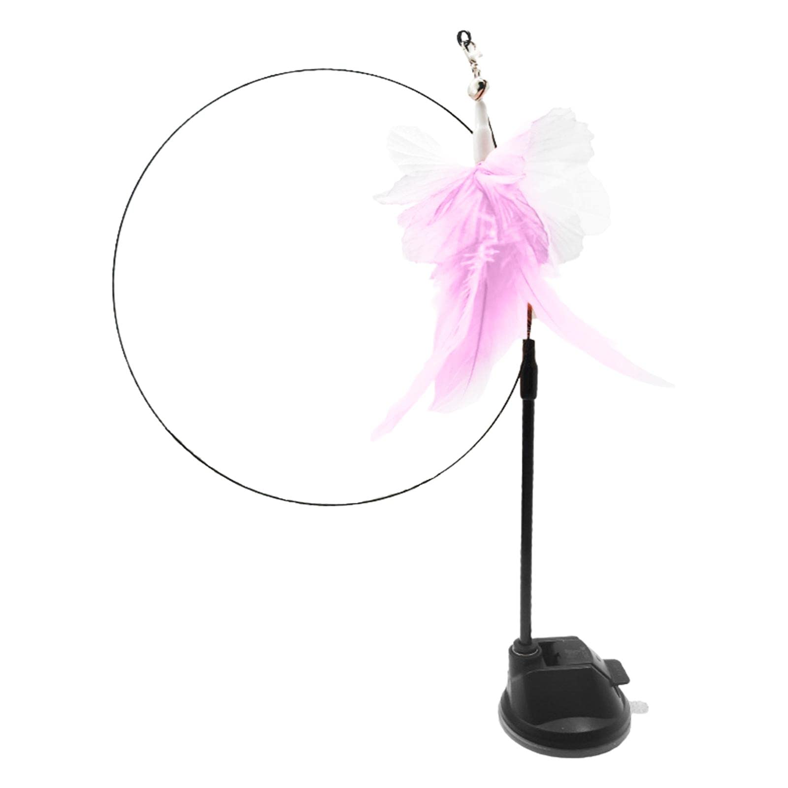 Ujeavette Funny Cat Stick Toy Teaser Wand Toy Bells Detachable For Kitten Catch Purple