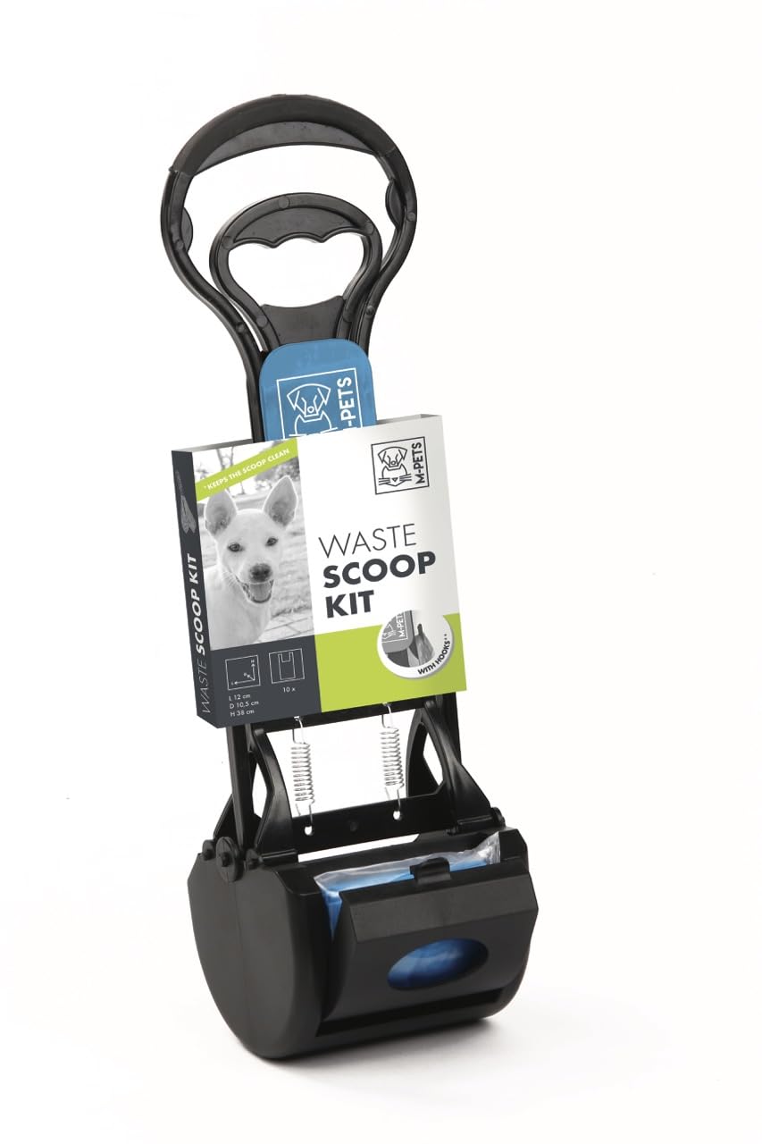 MPETS Waste Poop Scoop Kit for Dogs, MessFree, OneHanded Spring Action PickUp, Strong Portable Dog Poop Picker, With Waste B