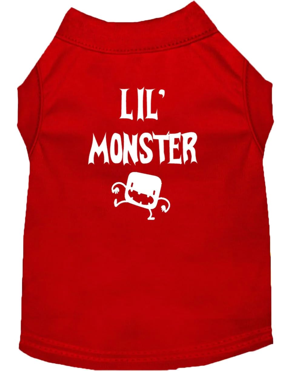 Halloween Pet Dog & Cat Shirt Screen Printed, Lil Monster Yellow LG (10-14 lbs.)