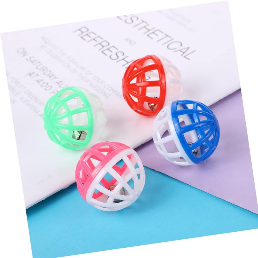 Kittupet Cat Toy Ball With Bell, Pet Toy Cat Bell Ball Cat Toy With Bell Cat Jingle Balls For Cats Kitten, Plastic Cat Toys Jing