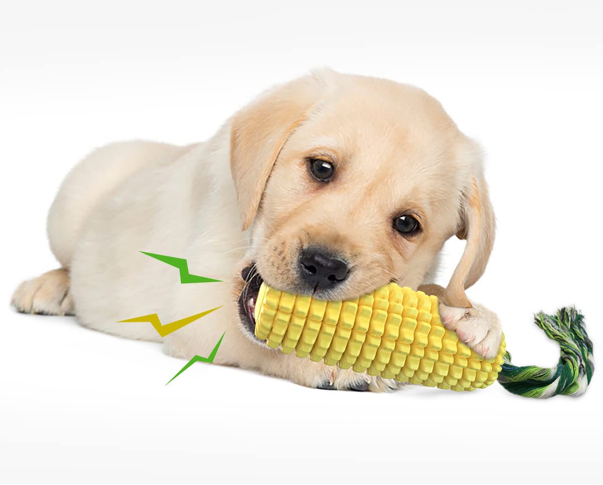 Carllg Dog Chew Toys for Aggressive Chewers, Indestructible Tough Durable Squeaky Interactive Dog Toys, Puppy Teeth Chew Corn St