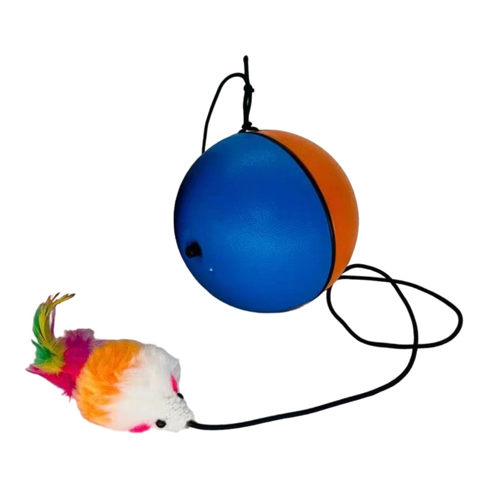 Ujeavette Automatic Rolling Interactive Ball Toys Avoidance Cat Ball For Training Gift Blue Orange