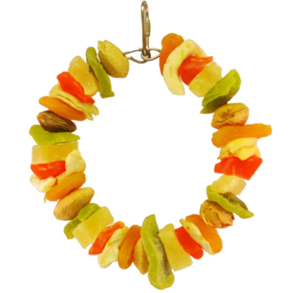 A&E CAGE COMPANY 001445 Happy Beaks Deluxe Fruit Ring Toy Multicolored