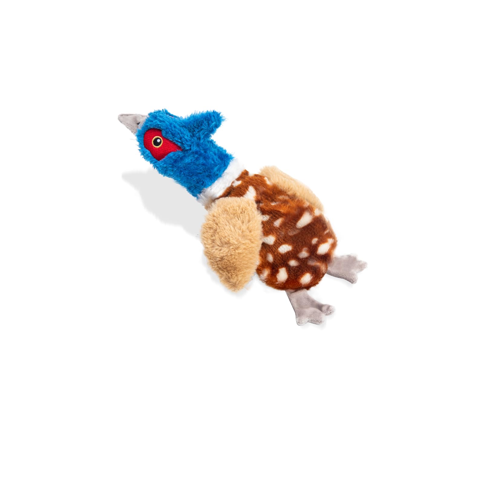 Calibonbon Pheasant (Bird) Dog Squeaky Toy for Aggressive Chewers - No Stuffing Chew Proof Plush with 4 Squeakers & Crinkle Wing
