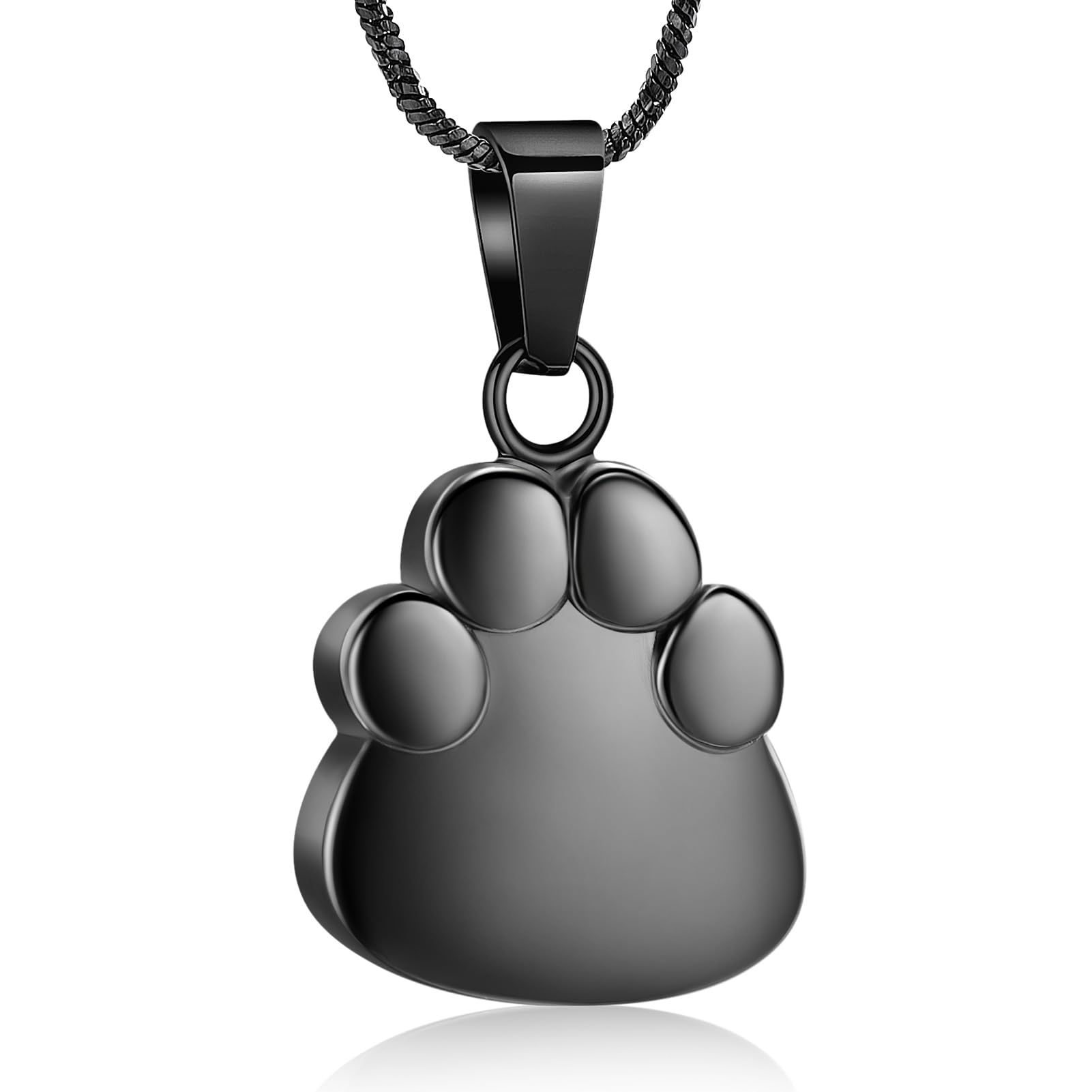Yinplsmemory Paw Print Urn Necklace for Ashes for Pet Cremation Jewelry for Dog/Cat Ashes Keepsake Necklace Memorial Ash Holder