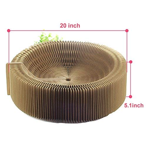 BobbyPet Cat Scratcher Lounge Bed - Collapsible Beige Cardboard for Big Cats, Model BPCAT001