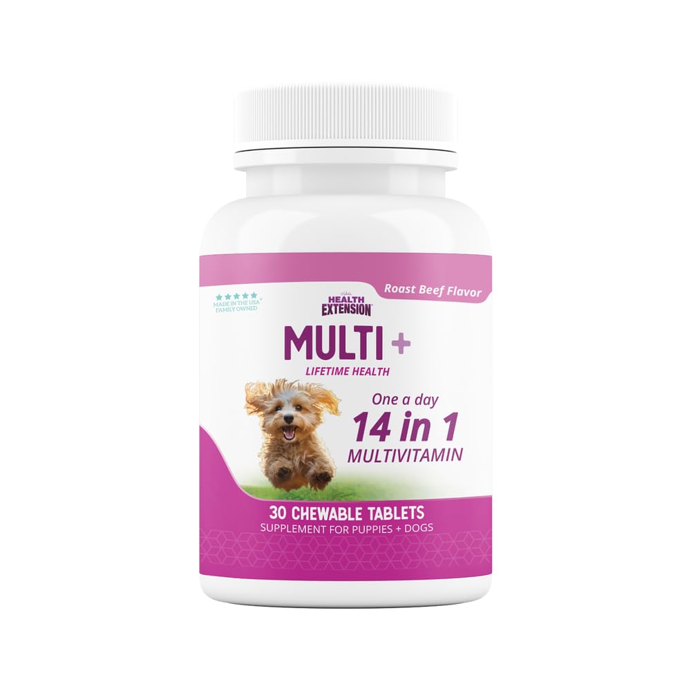 Health Extension Lifetime Multivitamin and Mineral Tablets for Dogs & Puppies, 30 Tablets - Immune, Digestion, Joint Support, Co