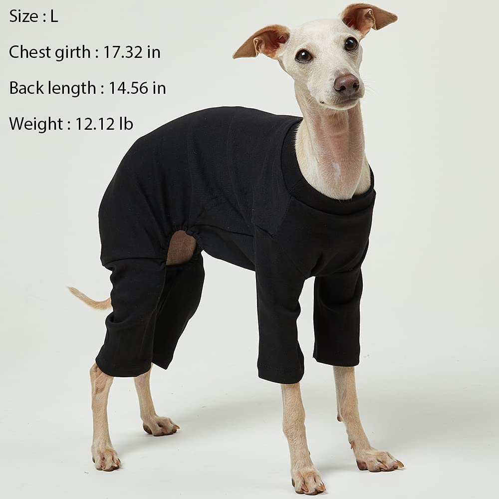 Lucky Petter Basic Dog Pajamas Pastel Durable And Elastic Dog Onesie Apparel Outfits Doggie Jammies (X-Small, Black)