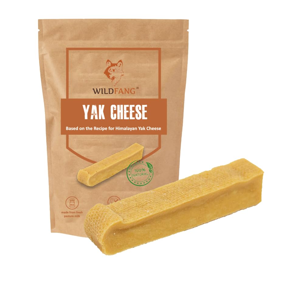 Wildfang Natural Yak Chews for Dogs, Hard Yak Cheese Dog Chews from Cow Milk - 1 Pack Cheese Yak Chews for Large Dogs & Small Do