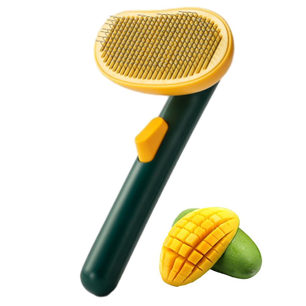Awpland Self-Cleaning Dog & Cat Slicker Brush, Skin Friendly Deshedding Grooming Tool For Long Or Short Haired Dogs Cats Rabbits