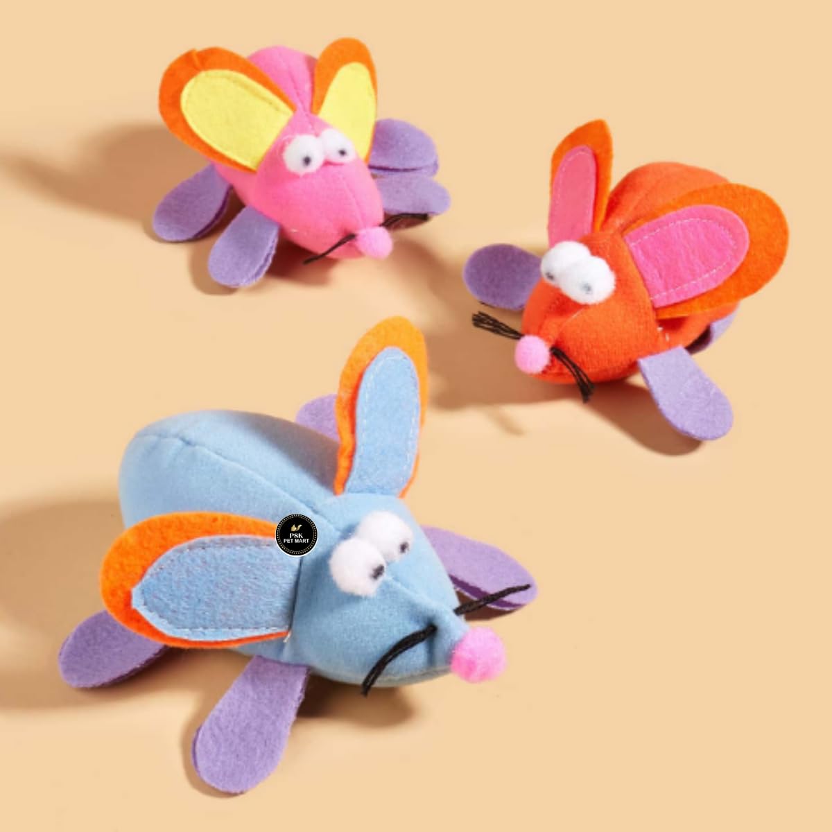 Psk Pet Mart Interactive Cat Mouse Toys With Feathers | Furry Mini Mice In Perfect For Kittens And Adult Cats To Chase, Bat & Po
