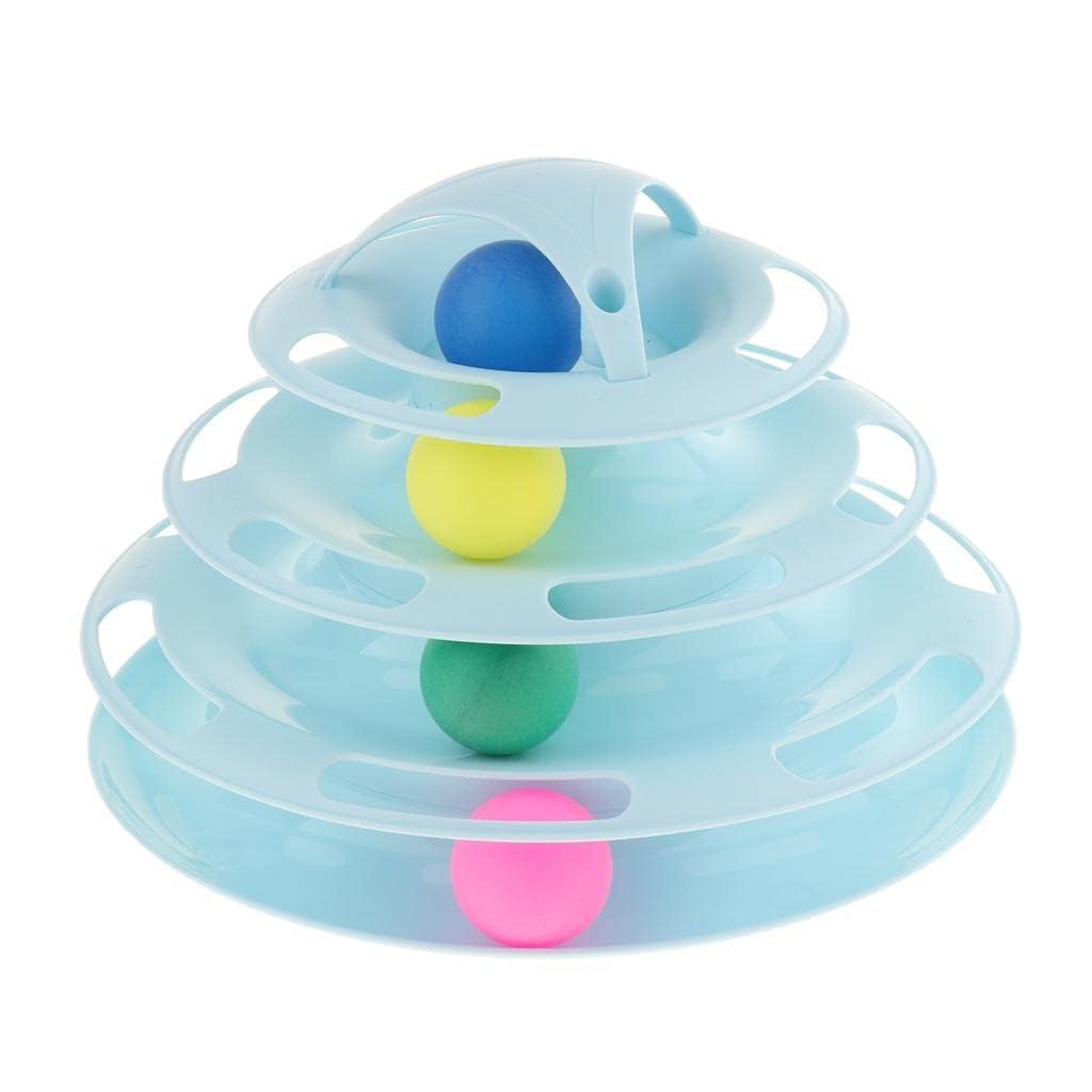 Kittupet Four Layers Pet Cat Toys Turntable Intelligence Training Ball Tray Cat Tower Color May Vary 1 Pcs