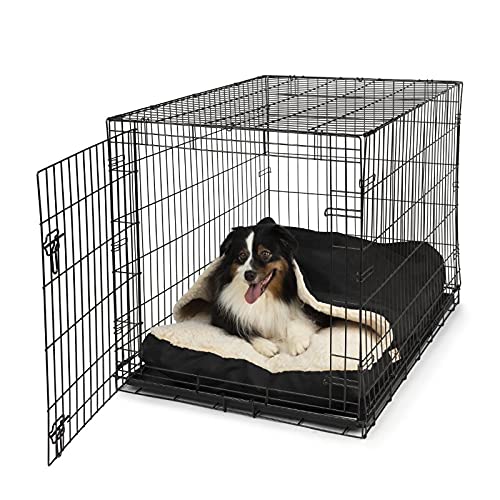 Snoozer Luxury Cozy Cave Crate Pet Bed With Microsuede, Large - Black