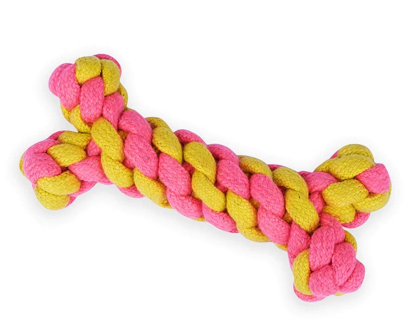 Pups&Pets Attractive Rope Dog Chew Toy Bone For Teething Puppies, Chewing And Playing, Suitable For Small And Medium Dogs. (Pack