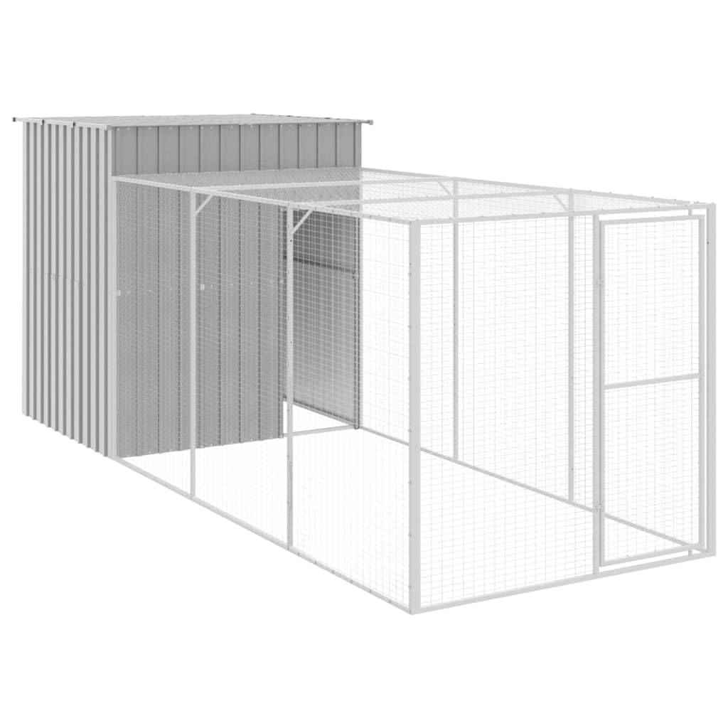 vidaXL Chicken Cage with Run Light Gray 65x179.1x71.3 Galvanized Steel