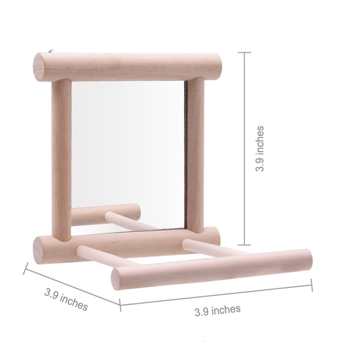 Hanze Bird Mirror With Swing Hummingbird Swing Bird Perches For Parrots Stand Wooden Swing Toy For Macaws Lovebird Cockatoo Para