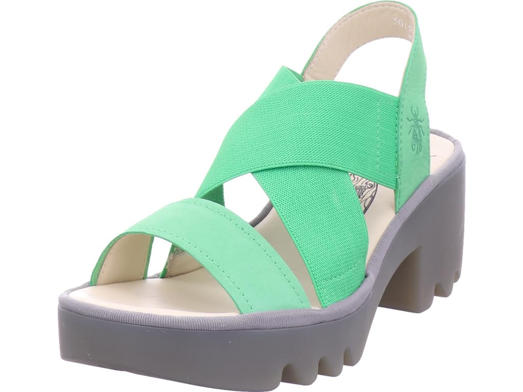 Fly London Womens Wedges Sandal, Green, 11.5