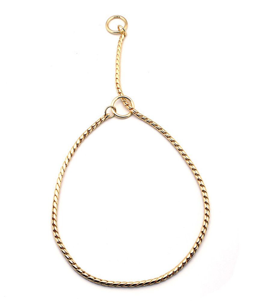 Sgoda Gold Dog Chain Collar Choke Pet Training Snake Collar With Heavy Links, 16 In, 3 Mm