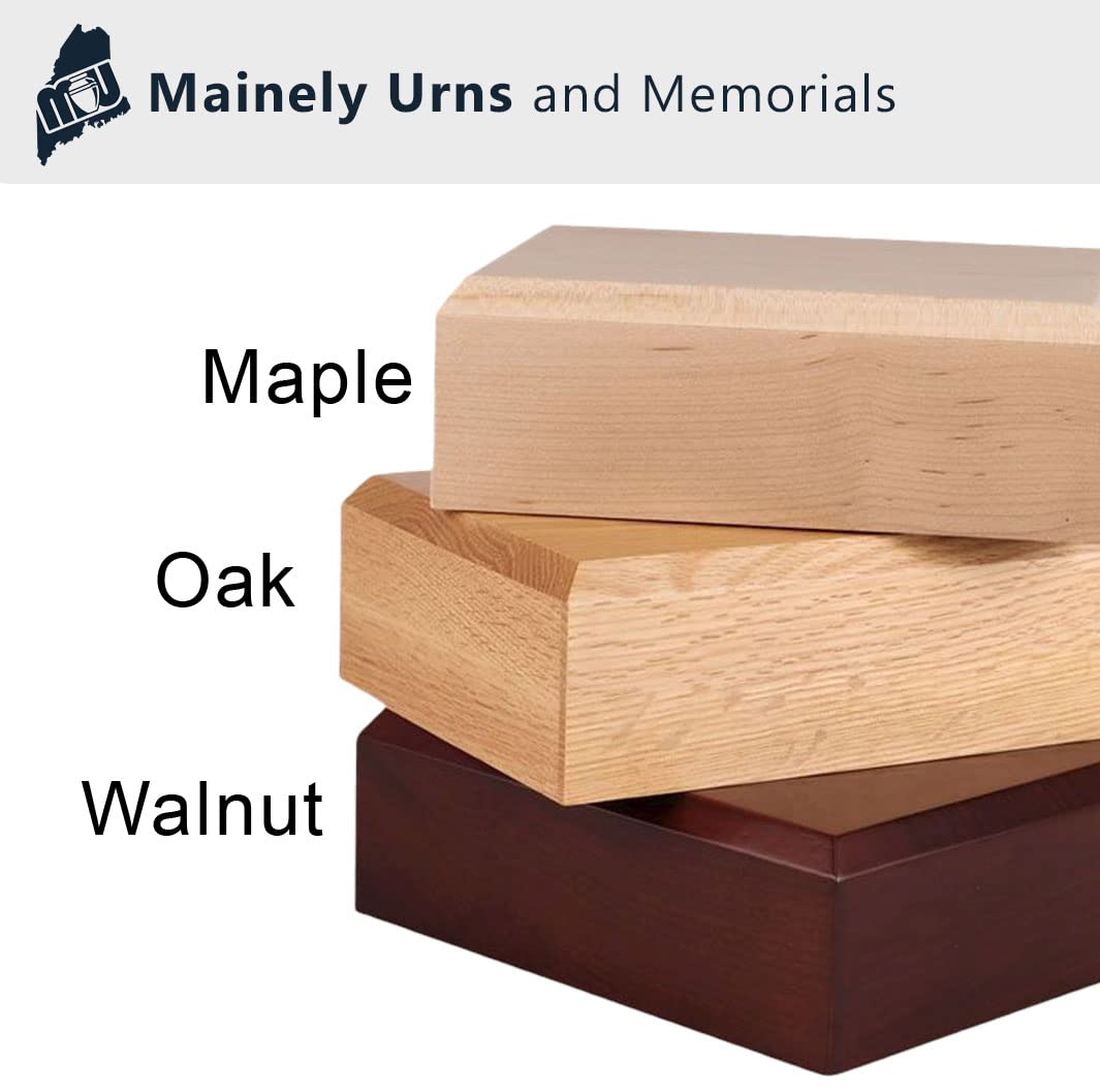 Personalized Small Boxer Dog Figurine Pet Cremation Urn For Ashes - Solid Wood Dog Urn (Maple, Oak Or Walnut) With Cast Resin Bo