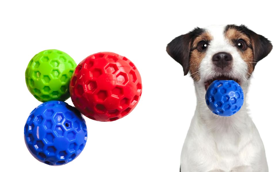 Bohobark Squeaky Dog Balls Bouncy Rubber Ball Chew Balls Fetch Toys Floating Dog Pool Toy For Small, Medium Dogs Puppy Aggressiv